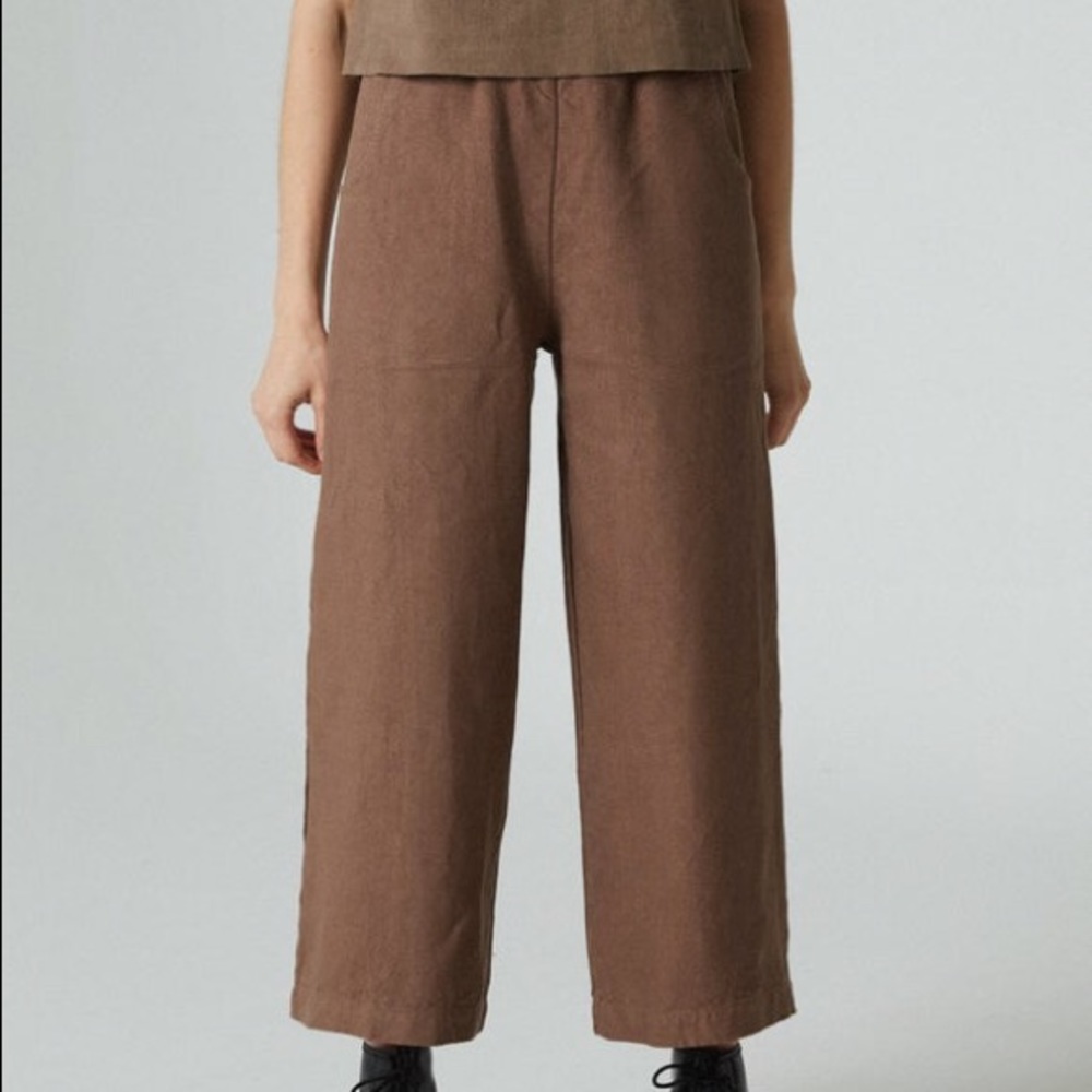 Linen Fox Ocean Trousers- Cacao